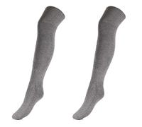 Tiedtke-Medical Venensocken Ultraflex Frottee Kniestrümpfe - Dicke, extra weite Diabetikersocken für Damen & Herren - 2 Paar, Grau, Größe 44-46