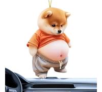 Tier-Auto-Charm, 8 x 7 x 0,3 cm, Auto-Rückspiegel-Zubehör, lustige Dicke Katze, Hund, Auto-Innenzubehör, 2D-Acryl-Fettbauch-Tier-Anhänger, Rückspiegel-