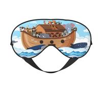 Tiere auf Arche Noah Schlafmaske, Augenmasken für Schlaf Doppelseitige Schlafmasken für Frauen Männer, Verdunkelung Augenabdeckungen zum Schlafen, Reisen