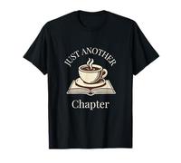 Tierhilfe Hoffnung - Funny Cat Lover - Just One More Chapter Book Reading Design T-Shirt (Schwarz, S, Kurzarm, Klassische Passform, Unisex-Erwachsene, Buch- und Kaffeeliebhaber-Design)