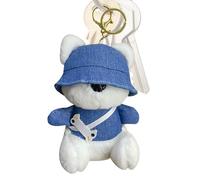 Tierischer Plüsch-Schlüsselanhänger - 12,5x9,8x6,5cm Stofftier-Anhänger, Kuschelige Plüschtier-Schlüsselbund, Niedlicher Cartoon Welpen-Taschenanhänger für Geschenk | Tasche Rucksack Handtasche