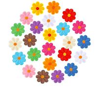 TIESOME 24 Stück Sonnenblumen Aufnäher Zum Aufbügeln, Sticke Klein Patches Zum Aufbügeln Bügelflicken Aufbügelbilder Flicken für Hut Jeans Jacken Rucksäcke DIY Zubehör Gänseblümchen Blume Kinder