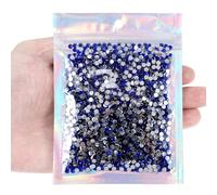 TIESOME 3000Pcs Strass 4mm Harz Strasssteine Pailletten Verzierungen Edelsteine Hotfix Flatback Kristall Bling Diamanten für Nägel, Kleidung, Tassen, Flaschen, DIY Handwerk Dekoration (Blau)
