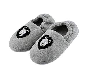 TIESTRA Hausschuhe kinder junge Antirutsch Flache Hausschuhe Jungen baumwolle Hausschuhe Kinder fuzzy Slippers Tier Plüsch Hausschuhe slippers kids boys Grau EU29-30