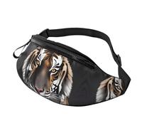 Tiger At Rest bedruckte Bauchtasche für Herren und Damen, Crossbody-Hüfttasche, Gürteltasche mit verstellbarem Riemen für Reisen, Sport, Schwarz, Einheitsgröße, Schwarz , Einheitsgröße