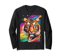 Tiger Damen Herren Tiermotiv Kunst Kinder Mädchen Jungen 140 Langarmshirt