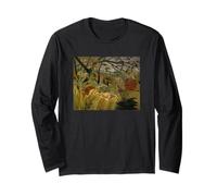 Tiger im tropischen Sturm von Henri Rousseau (1891) Langarmshirt