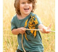 Tiger Shirt kurzarm petrol Aufnäher 86/92