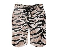 Tiger Tiere Badehose Herren Badeshorts Kurz Schnelltrockend Beachshorts Boardshorts Strandshorts Schwimmhose Freizeitshorts White 4XL