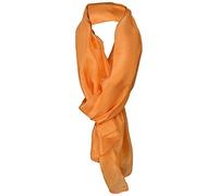 TigerTie Damen Seidenschal in orange einfarbig - Schal Gr. 180 x 50 cm