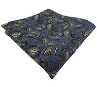 TigerTie Designer Einstecktuch in blau gold rot schwarz Paisley gemustert