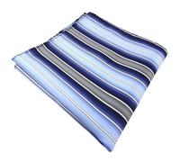 TigerTie Designer Einstecktuch in blau hellblau dunkelblau creme grau gestreift