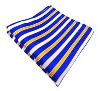 TigerTie Designer Einstecktuch in blau royal gelb sonnengelb weiß gestreift