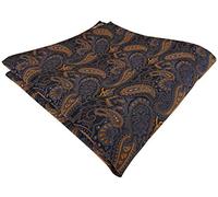 TigerTie Designer Einstecktuch in braun bronze gold blau schwarz Paisley gemustert