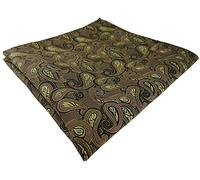 TigerTie Designer Einstecktuch in braun gold blau schwarz Paisley gemustert