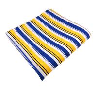 TigerTie Designer Einstecktuch in gelb blau weiss schwarz gestreift - Pochette Stecktuch 30 x 30 cm