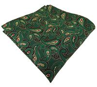 TigerTie Designer Einstecktuch in grün rot gold schwarz Paisley gemustert
