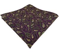 TigerTie Designer Einstecktuch in lila gold grün schwarz Paisley gemustert