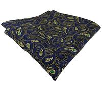 TigerTie Designer Einstecktuch in marine gold grün schwarz Paisley gemustert