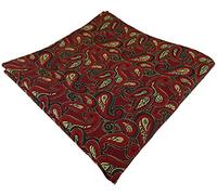 TigerTie Designer Einstecktuch in rot gold grün schwarz Paisley gemustert