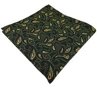 TigerTie Designer Einstecktuch in tannengrün gold rot schwarz Paisley gemustert