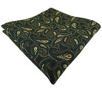 TigerTie Designer Einstecktuch in tannengrün gold rot schwarz Paisley gemustert