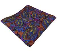 TigerTie Designer Einstecktuch in violett gold blau kupfer mehrfarbig Paisley gemustert - Kavalierstuch Pochette Stecktuch