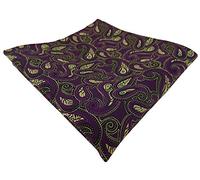 TigerTie Designer Einstecktuch in violett lila gold grün schwarz Paisley gemustert