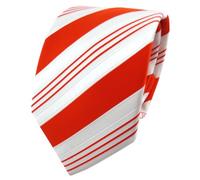TigerTie Designer Krawatte in orange tieforange weiß silber gestreift