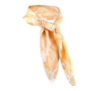 TigerTie feines Nickituch Satin in orange lachs weiss mit Schriftmuster - Gr. 50 x 50 cm