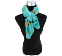 TigerTie Halstuch in türkis grün orange - Gr. 100 cm x 100 cm - Tuch Baumwolle