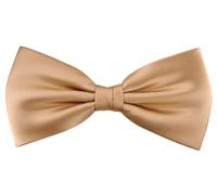 TigerTie Herren Satin Seidenfliege in Beige Gold Bronze einfarbig Uni - Fliege aus 100% Seide, ideal für Hochzeit, Party, Business, Abendgarderobe und festliche Anlässe