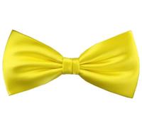 TigerTie Herren Satin Seidenfliege in gelb zitronengelb einfarbig Uni - Fliege aus 100% Seide, ideal für Hochzeit, Party, Business, Abendgarderobe und festliche Anlässe