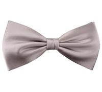 TigerTie Herren Satin Seidenfliege in grau silber einfarbig Uni - Fliege aus 100% Seide, ideal für Hochzeit, Party, Business, Abendgarderobe und festliche Anlässe