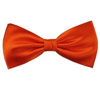 TigerTie Herren Satin Seidenfliege in orange einfarbig Uni - Fliege aus 100% Seide, ideal für Hochzeit, Party, Business, Abendgarderobe und festliche Anlässe