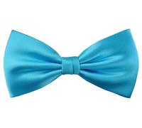 TigerTie Herren Satin Seidenfliege in türkis einfarbig Uni - Fliege aus 100% Seide, ideal für Hochzeit, Party, Business, Abendgarderobe und festliche Anlässe