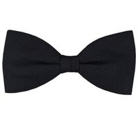 TigerTie - Herren Seidenfliege in schwarz einfarbig mit feiner Punktstruktur - Fliege aus 100% Seide, ideal für Hochzeit, Party, Business, Abendgarderobe und festliche Anlässe