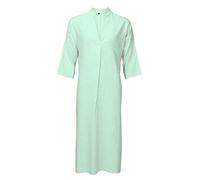 TigerTie - hochwertiges Leinenkleid Knielang mit V-Ausschnitt, Kellerfalte vorne, seitlich geschlitzt und seitlichen Schlupftaschen in Mint einfarbig-Uni - Kleidergröße XL