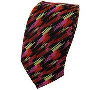 TigerTie - Modische Designer Krawatte in orange rosa gold schwarz gestreift gemustert