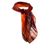 TigerTie Nickituch Chiffon in orange bordeaux silber grau lachs gemustert - Gr. 50x50 cm
