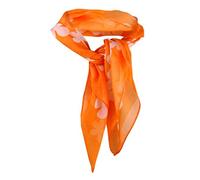TigerTie Nickituch Chiffon orange weiss mit Blumenmuster - Gr. 50 x 50 cm - Tuch Halstuch