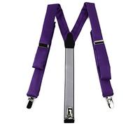 TigerTie schmaler Unisex Hosenträger in Y-Form mit 3 extra starken Clips - Farbe in blaulila violett einfarbig Uni - hochwertige Verarbeitung