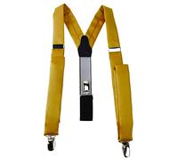 TigerTie schmaler Unisex Hosenträger in Y-Form mit 3 extra starken Clips - Farbe in gold einfarbig Uni - hochwertige Verarbeitung