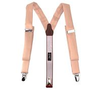 TigerTie schmaler Unisex Hosenträger in Y-Form mit 3 extra starken Clips - Farbe in lachs einfarbig Uni - hochwertige Verarbeitung