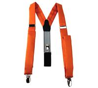 TigerTie schmaler Unisex Hosenträger in Y-Form mit 3 extra starken Clips - Farbe in orange einfarbig Uni - hochwertige Verarbeitung
