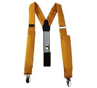 TigerTie schmaler Unisex Hosenträger in Y-Form mit 3 extra starken Clips - Farbe in orange gelborange einfarbig Uni - hochwertige Verarbeitung