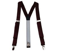 TigerTie schmaler Unisex Hosenträger in Y-Form mit 3 extra starken Clips - Farbe in weinrot einfarbig Uni - hochwertige Verarbeitung