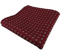 TigerTie Seideneinstecktuch in bordeaux gold blau grau Paisley - Einstecktuch 100% Seide