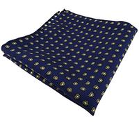 TigerTie Seideneinstecktuch marine grün gold Paisley gemustert - Einstecktuch 100% Seide