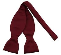 TigerTie Selbstbinder - Querbinder Fliege aus 100% Polyester, Farbe Bordeaux - Qualität in Satin + Geschenkbox mit Anleitung